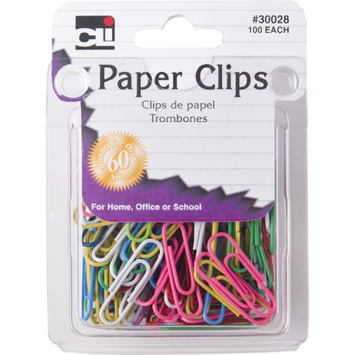Assorted Color Paper Clips | 100 pk