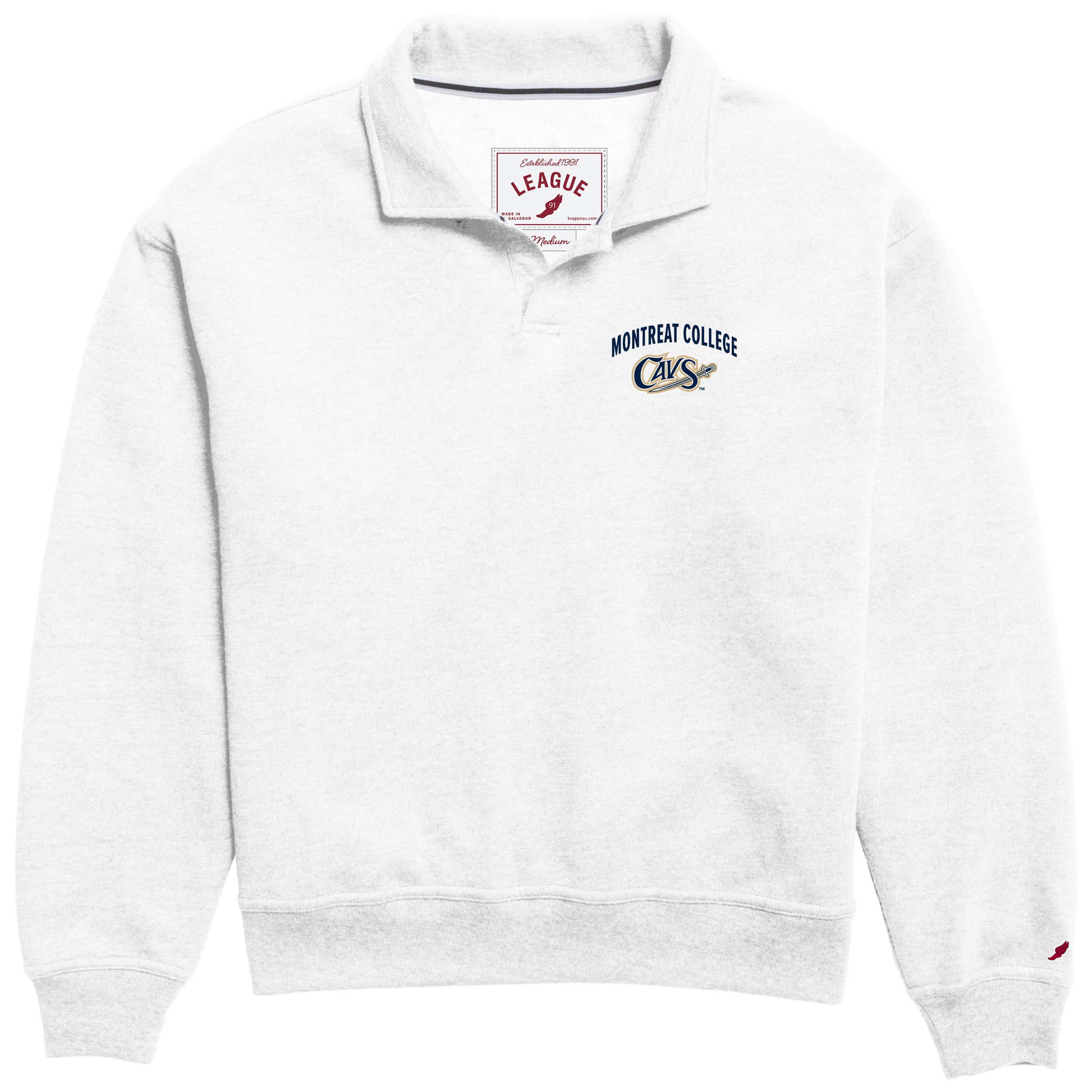 Victory Springs Ladies Collar Pullover | Heather Varsity White