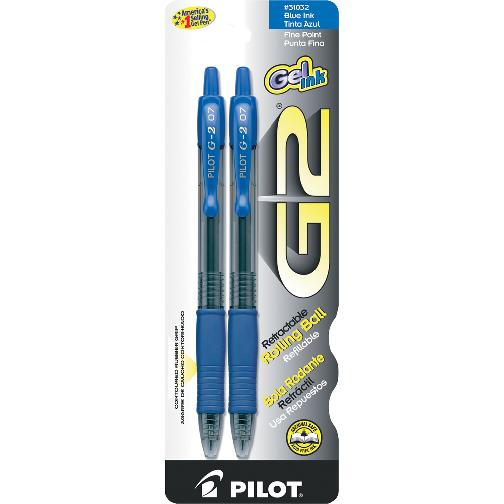 G2 Retractable Gel Pen | .7mm Blue 2Pk BP