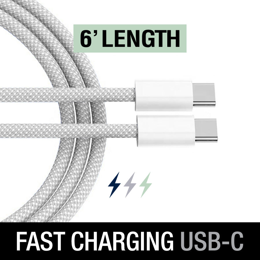 6' USB-C to USB-C Fast Cable | Silver