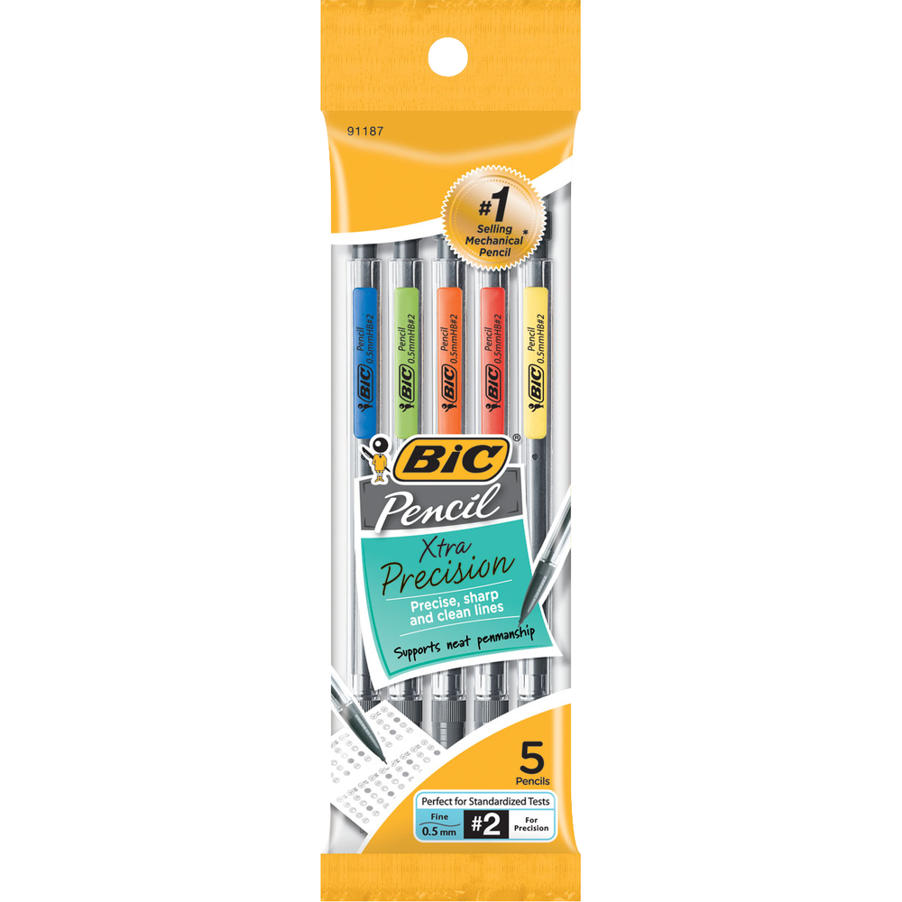 Xtra Precision Mechanical Pencil Clear Barrel | .5mm Black 5Pk BP