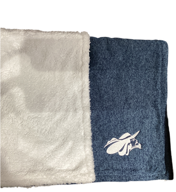 Sherpa Backed Heathered Blanket | Blue