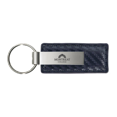 Carbon Fiber Leather & Metal Keychain, Black