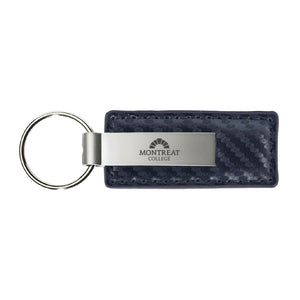 Carbon Fiber Leather & Metal Keychain, Black