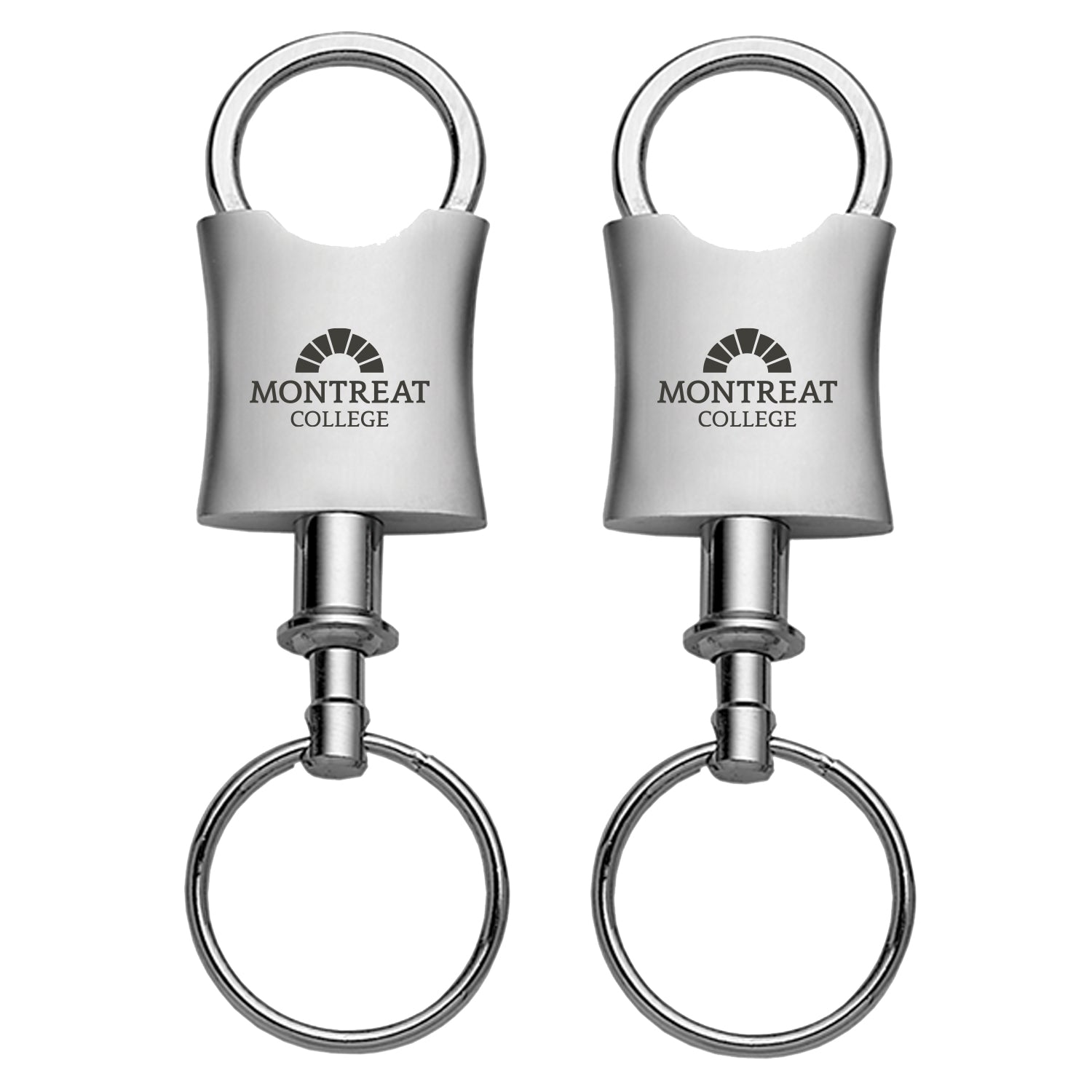 Brushed Nickel Valet Key Chain | Silver