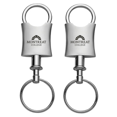 Brushed Nickel Valet Key Chain, Silver