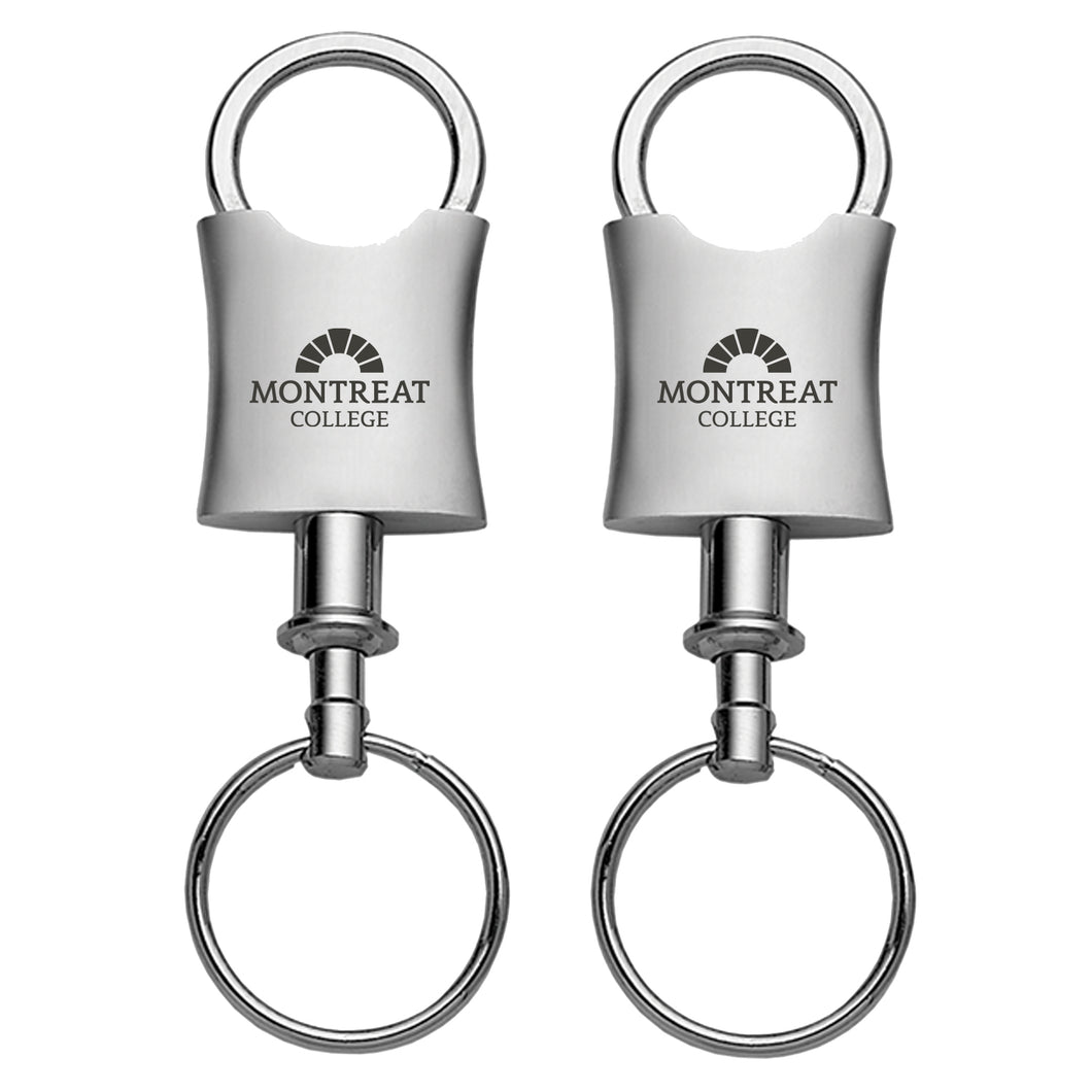 Brushed Nickel Valet Key Chain, Silver