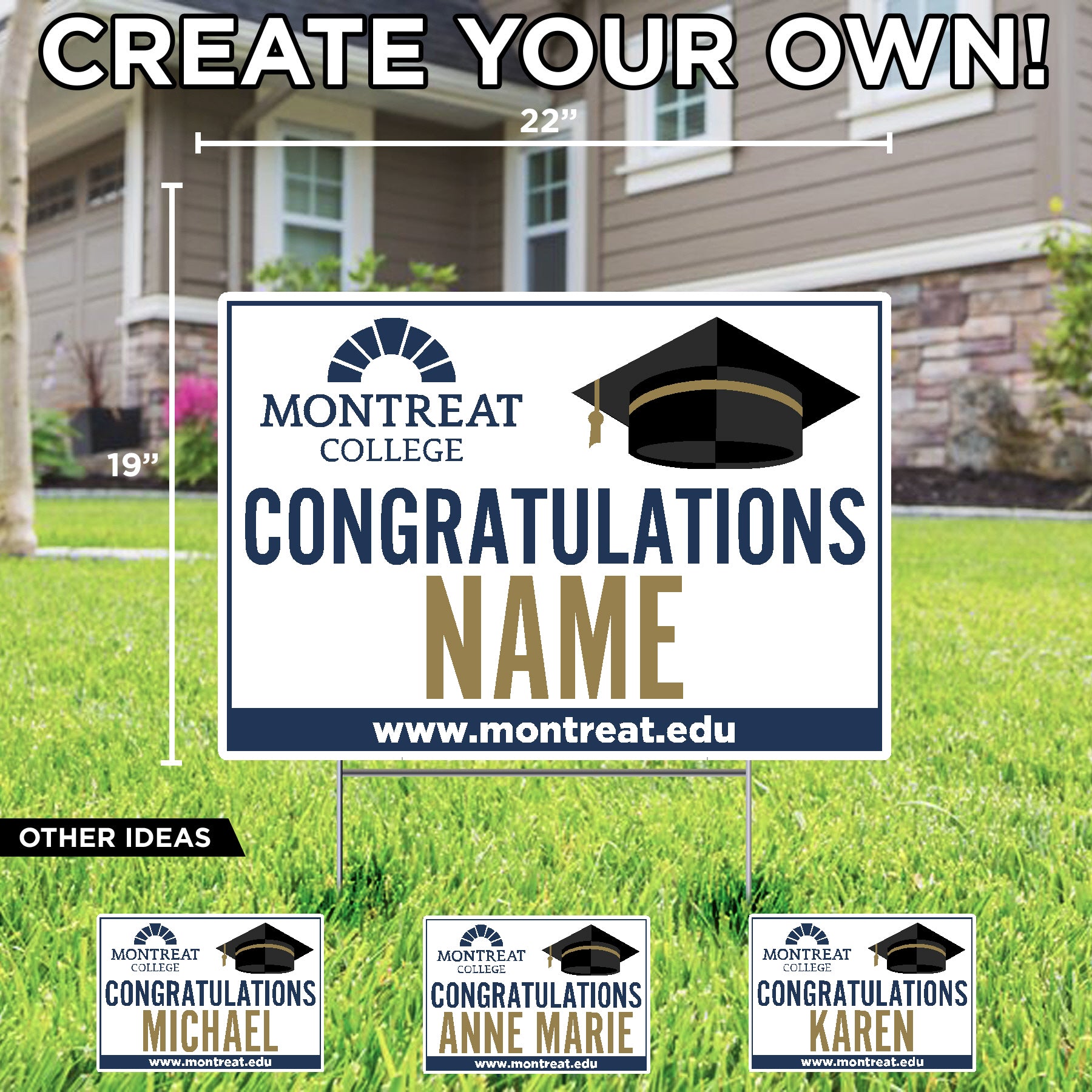 Custom Graduation Yard Sign | Congratulations Name