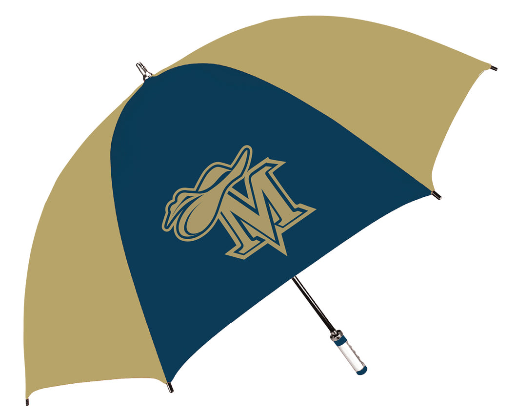 The Birdie Imprinted Golf Umbrella | Old Gold/Navy