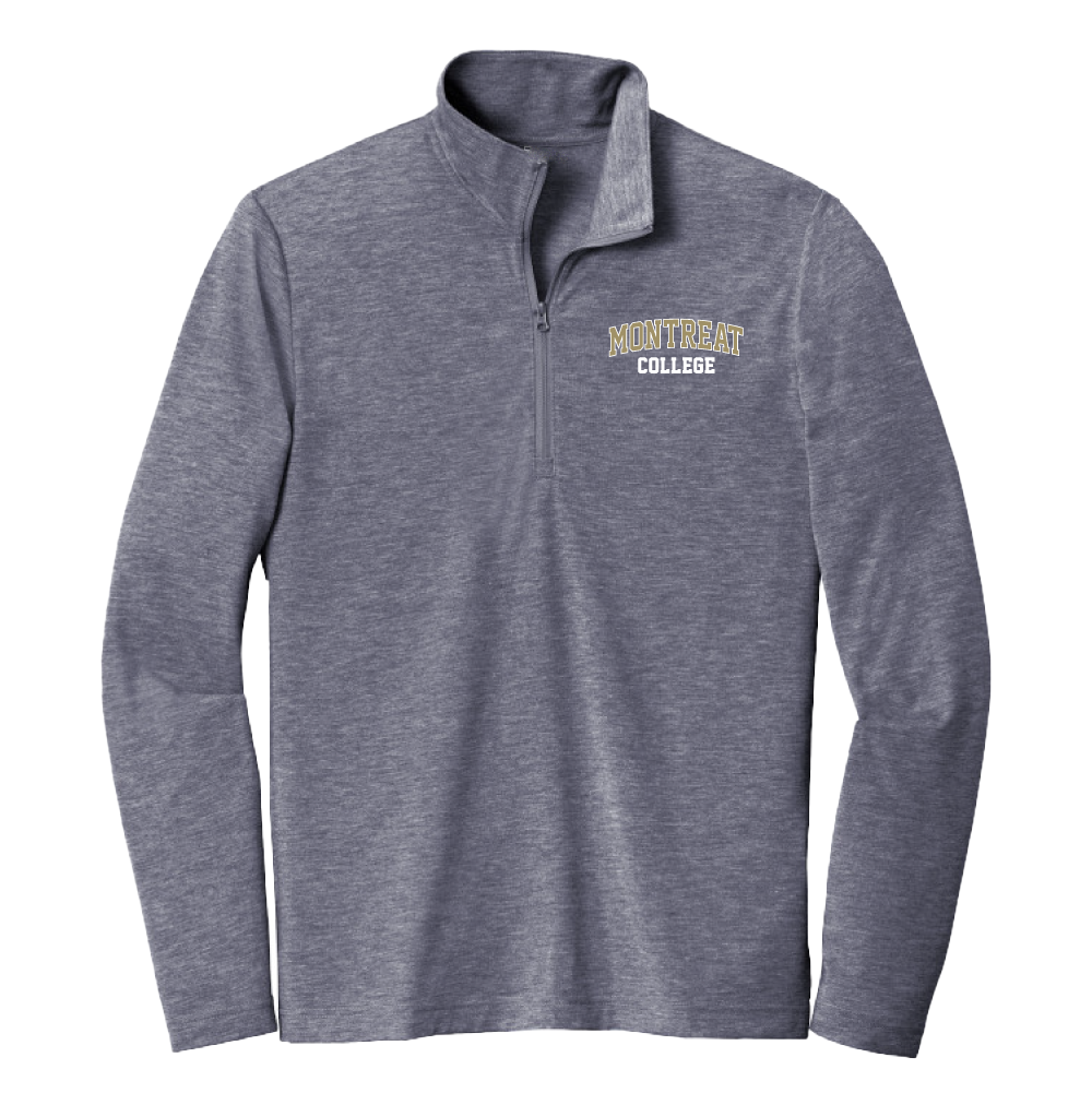 Tri-Blend Moisture Wicking 1/4 Zip, Navy Heather