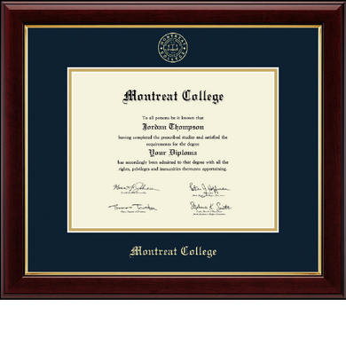 Gold Embossed Diploma Frame in Gallery, Navy/Gold