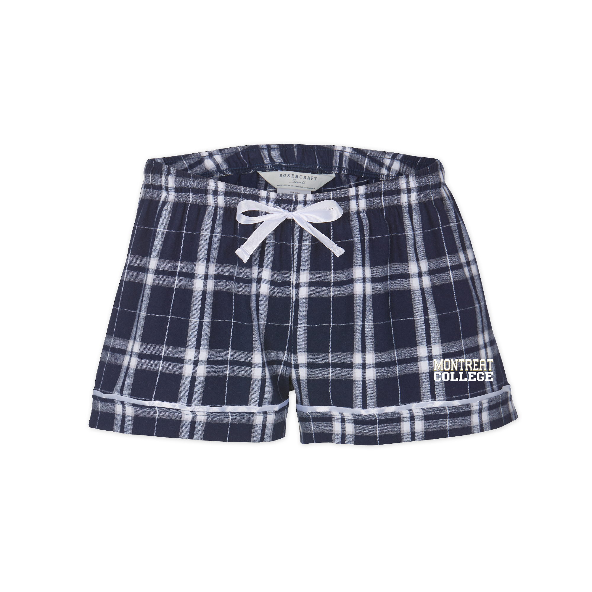 Women's Flannel Short | Navy/Silver Plaid