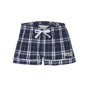 Women's Flannel Short | Navy/Silver Plaid
