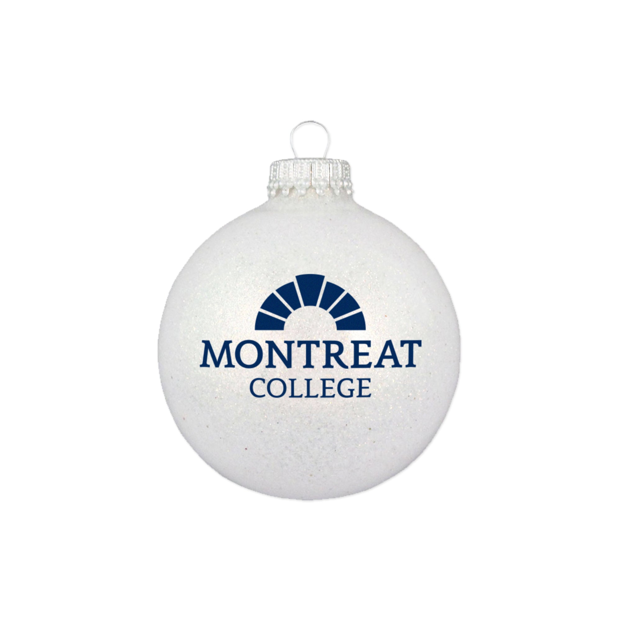 Sparkle Glass Ball Ornament | White
